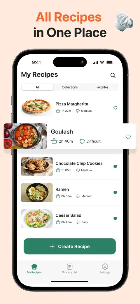 Recipic recipe list